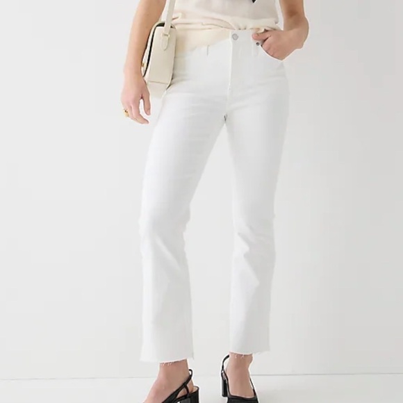 J crew tall 9” Demi boot crop jeans white wash - Picture 1 of 4